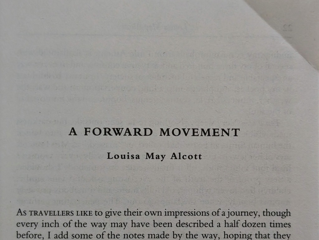 Commentaries on American Short Stories 3: A Forward Movement by Louisa May Alcott (1863)